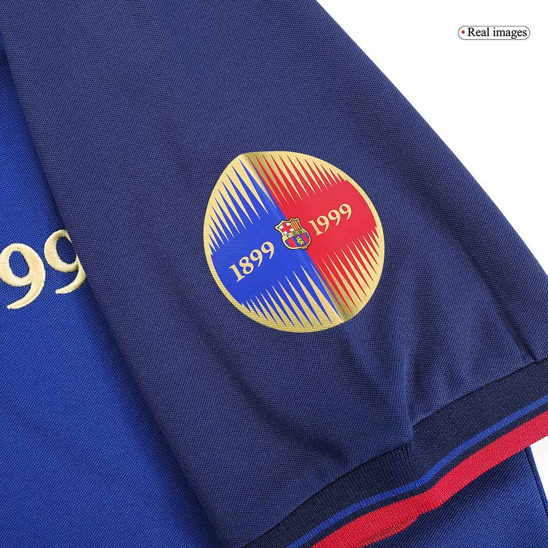 Vintage Soccer Jersey KLUIVERT #9 Barcelona Home 1999/00 - 100th Anniversary