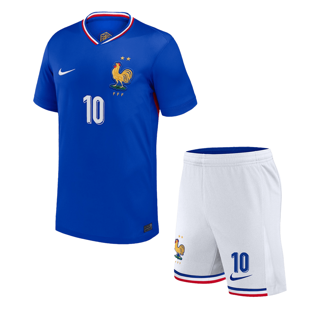 MBAPPE #10 France Home Kids Soccer Jerseys Kit EURO 2024