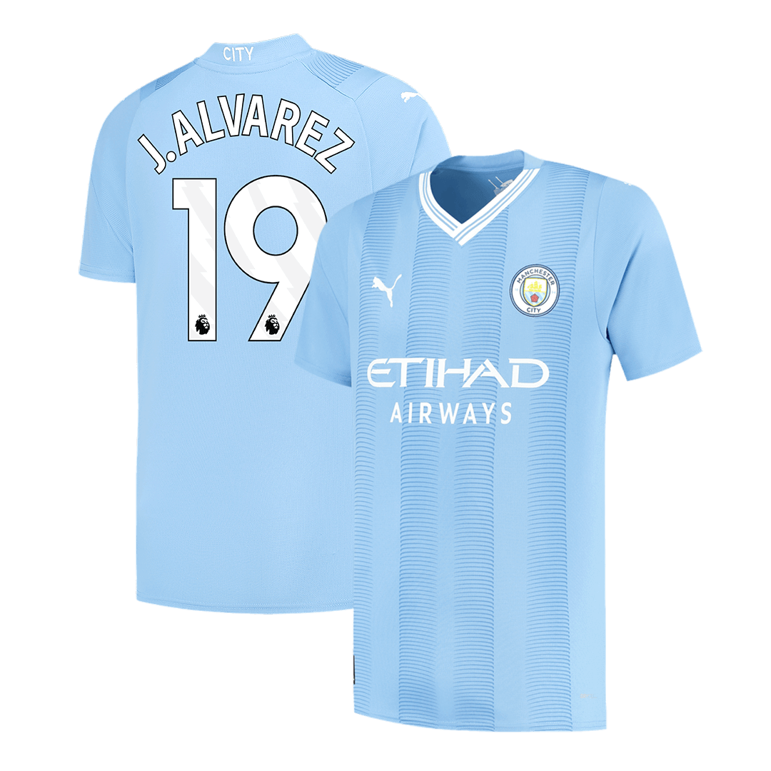J.ALVAREZ #19 Manchester City Home Soccer Jersey 2023/24