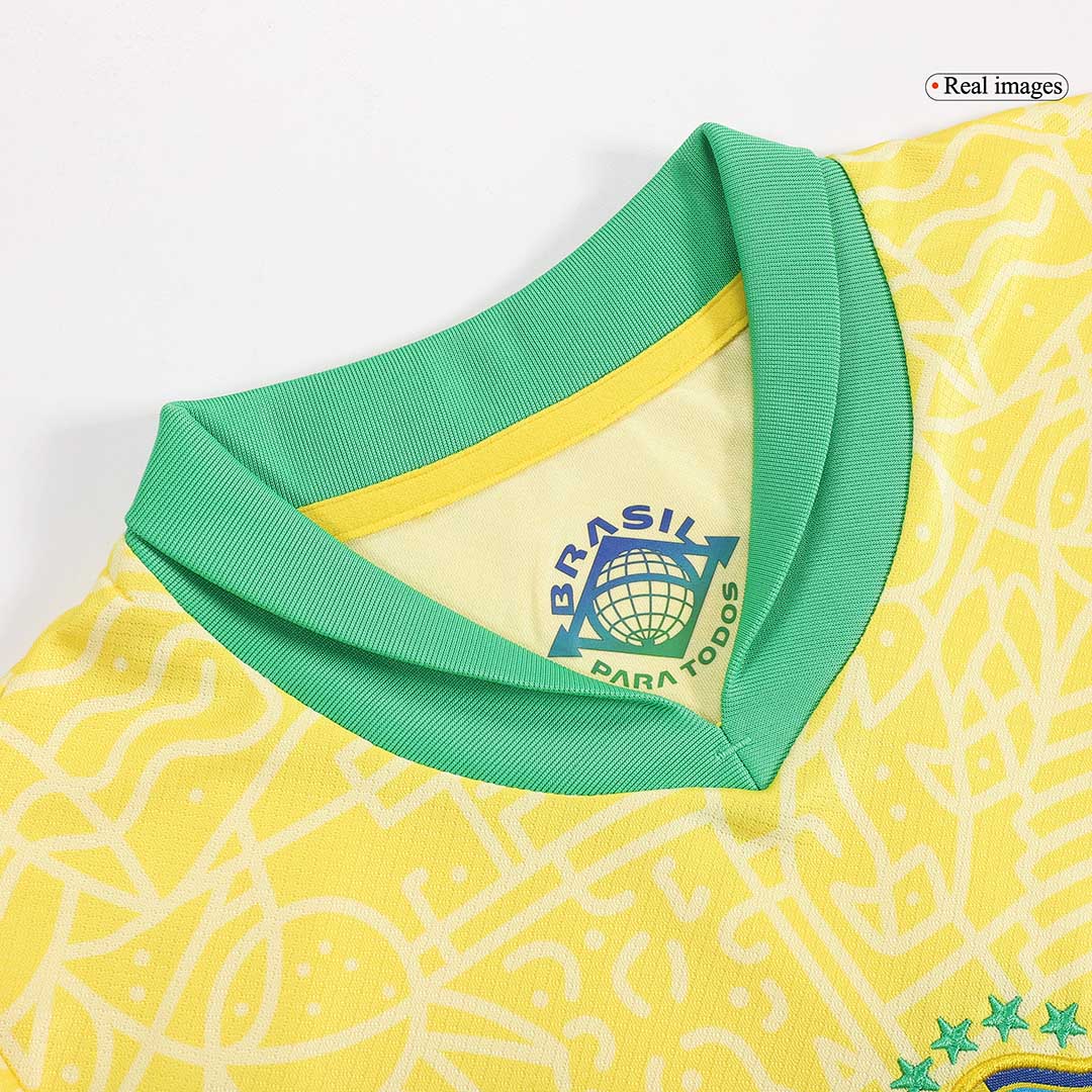 Brazil Home Kids Soccer Jerseys Kit Copa America 2024