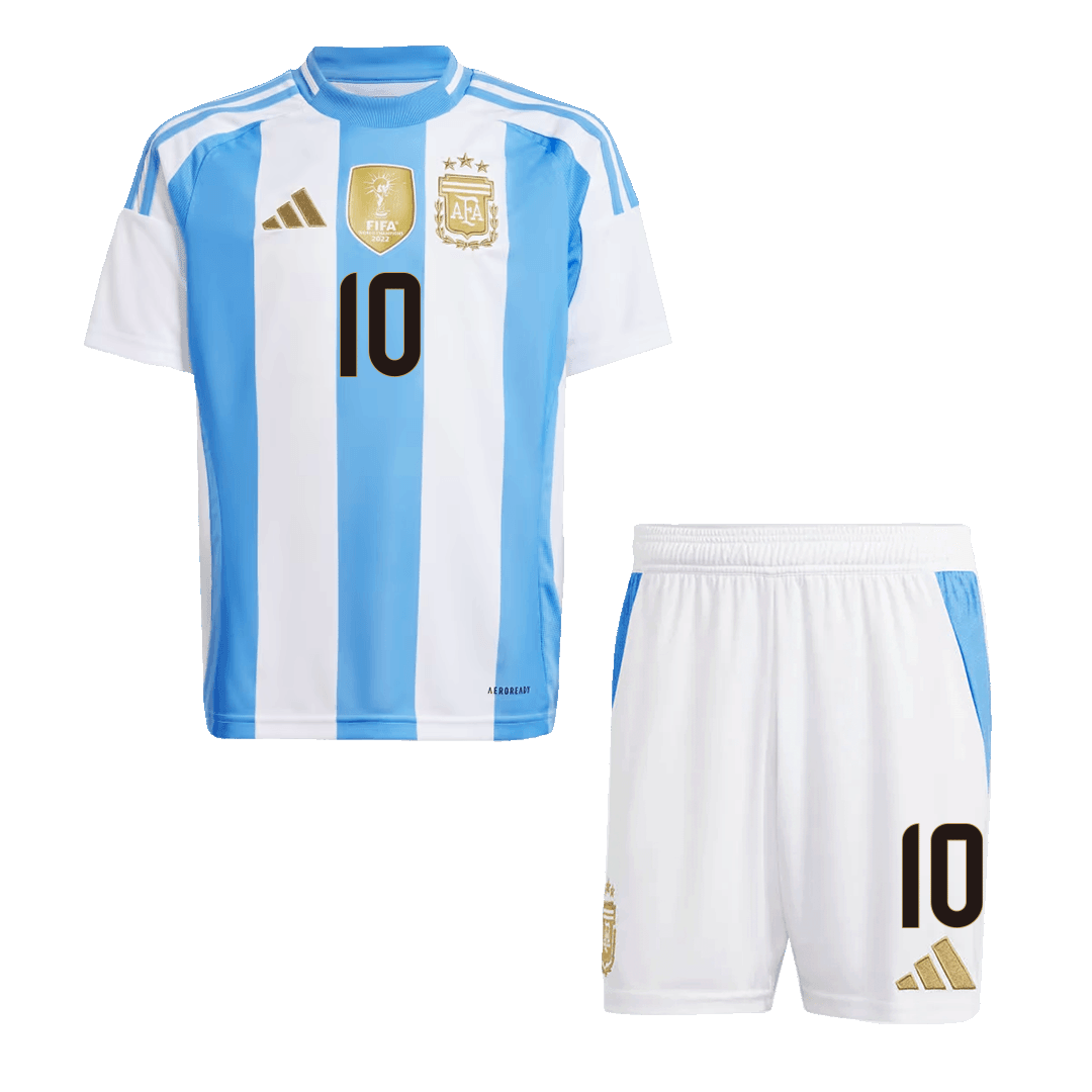 MESSI #10 Argentina Home Kids Soccer Jerseys Kit 2024
