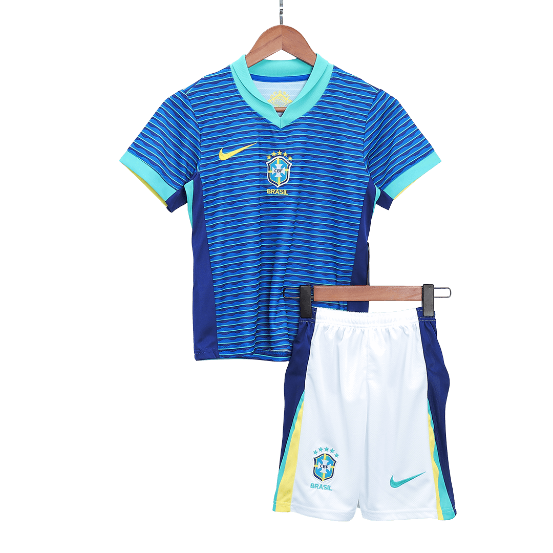 Brazil Away Kids Soccer Jerseys Kit Copa America 2024