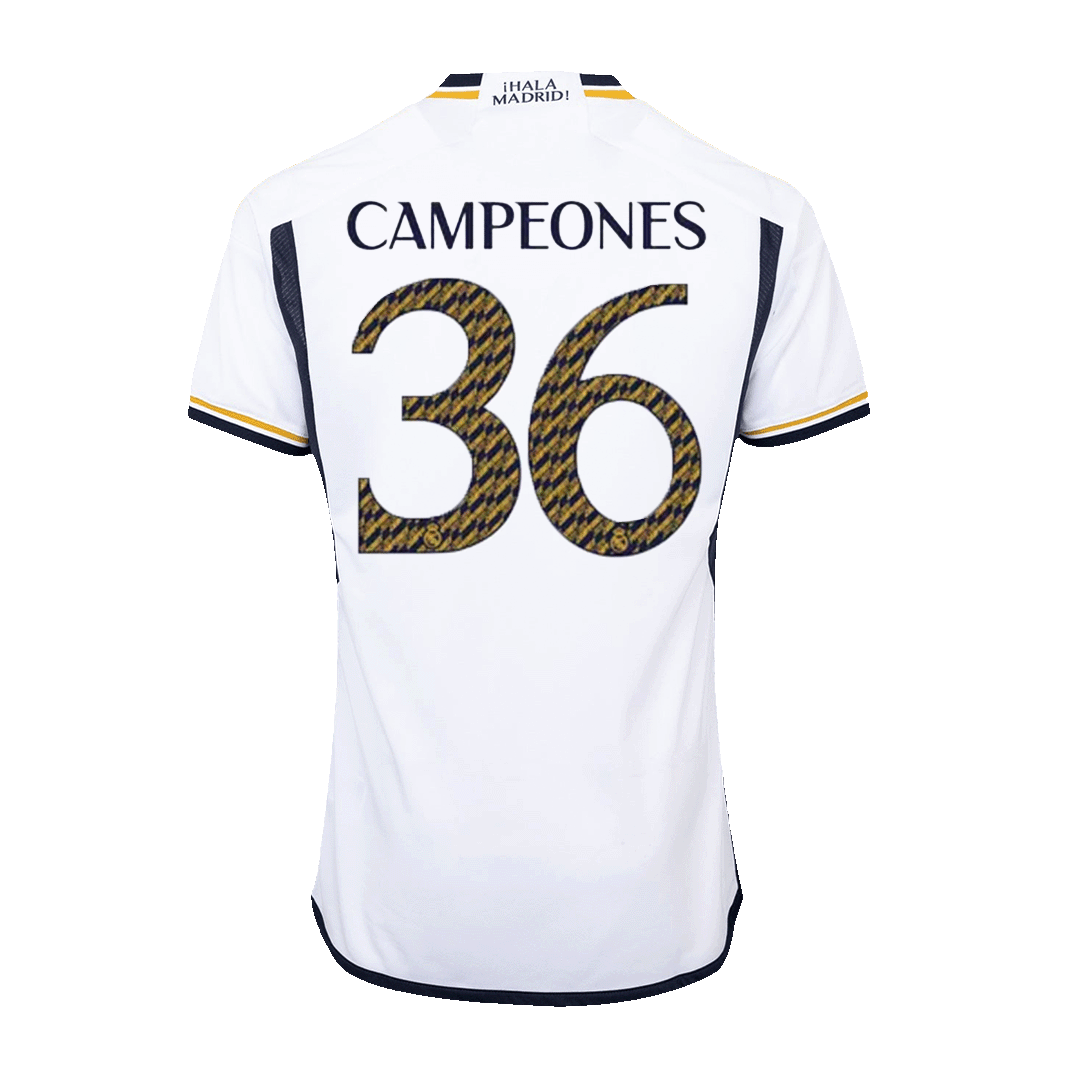 CAMPEONES #36 Real Madrid Home Authentic Soccer Jersey 2023/24