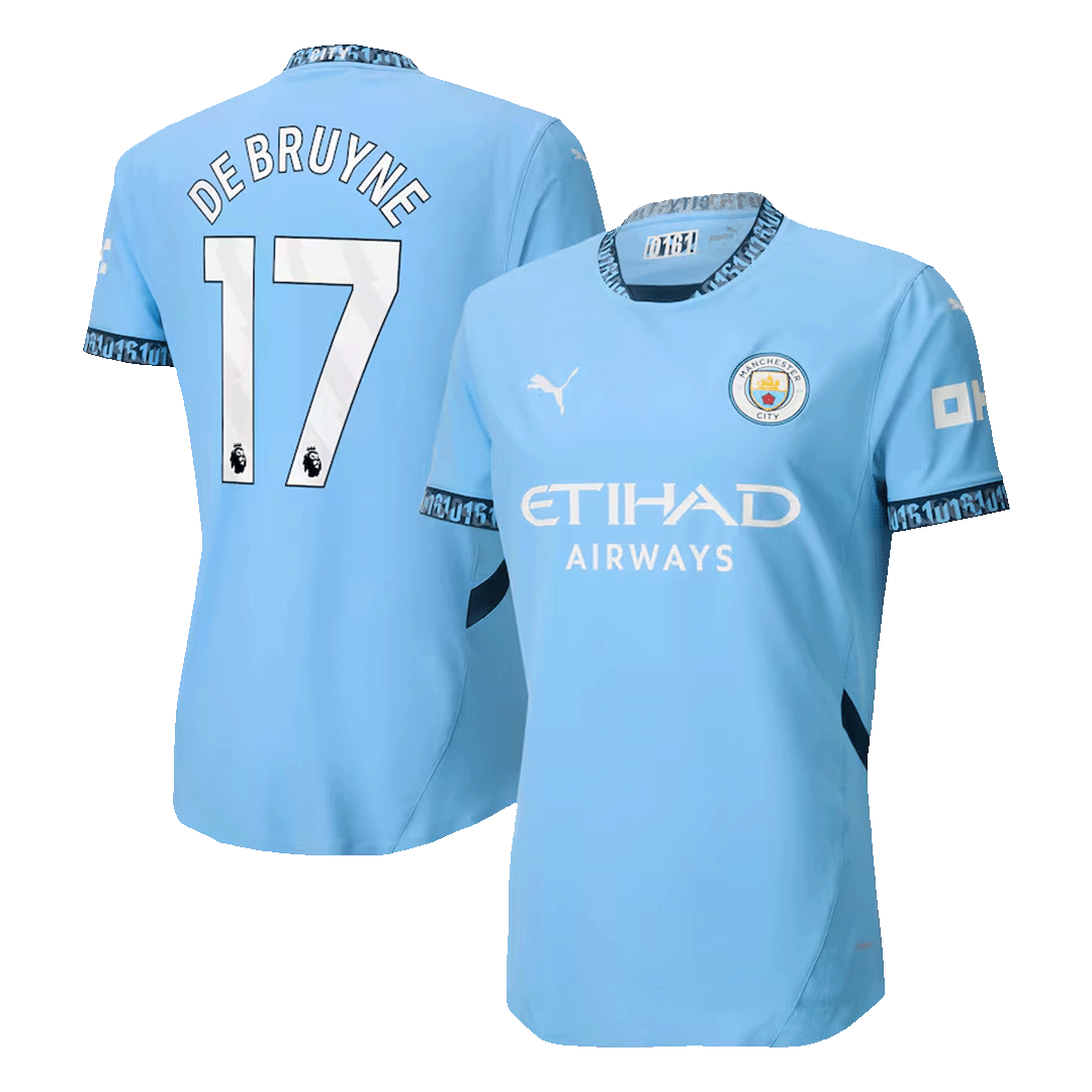 DE BRUYNE #17 Manchester City Home Authentic Soccer Jersey 2024/25