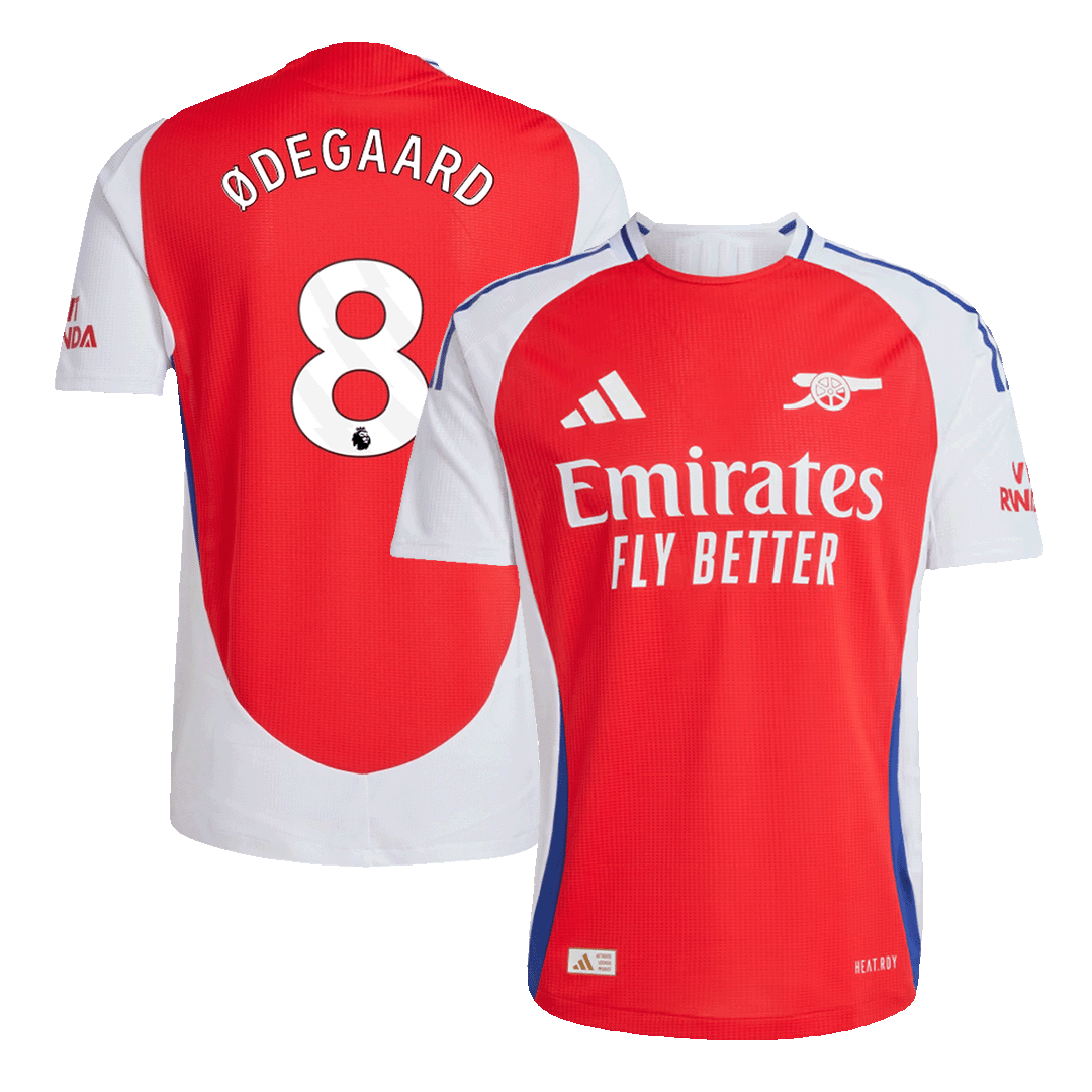 ØDEGAARD #8 Arsenal Home Authentic Soccer Jersey 2024/25