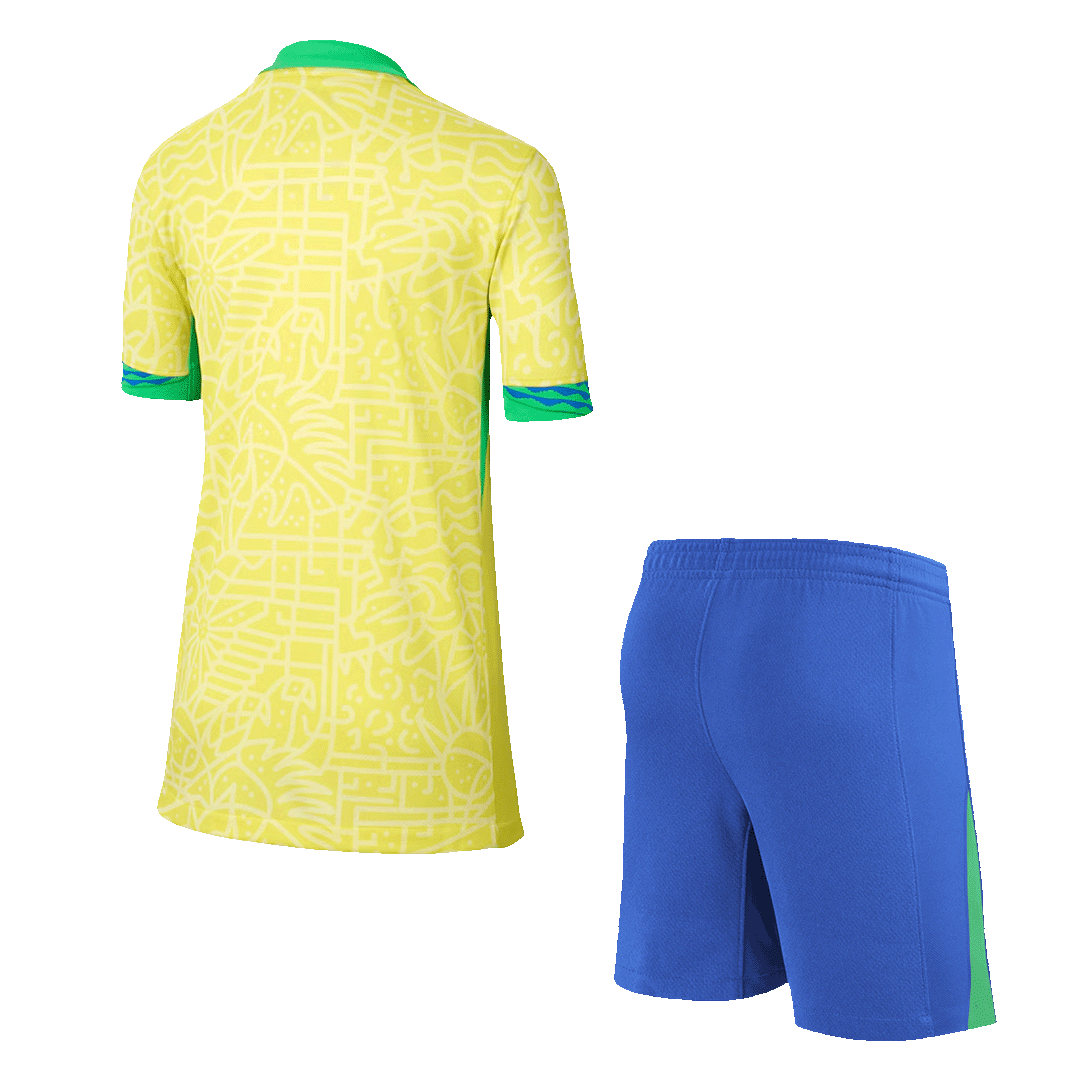 Brazil Home Kids Soccer Jerseys Kit Copa America 2024
