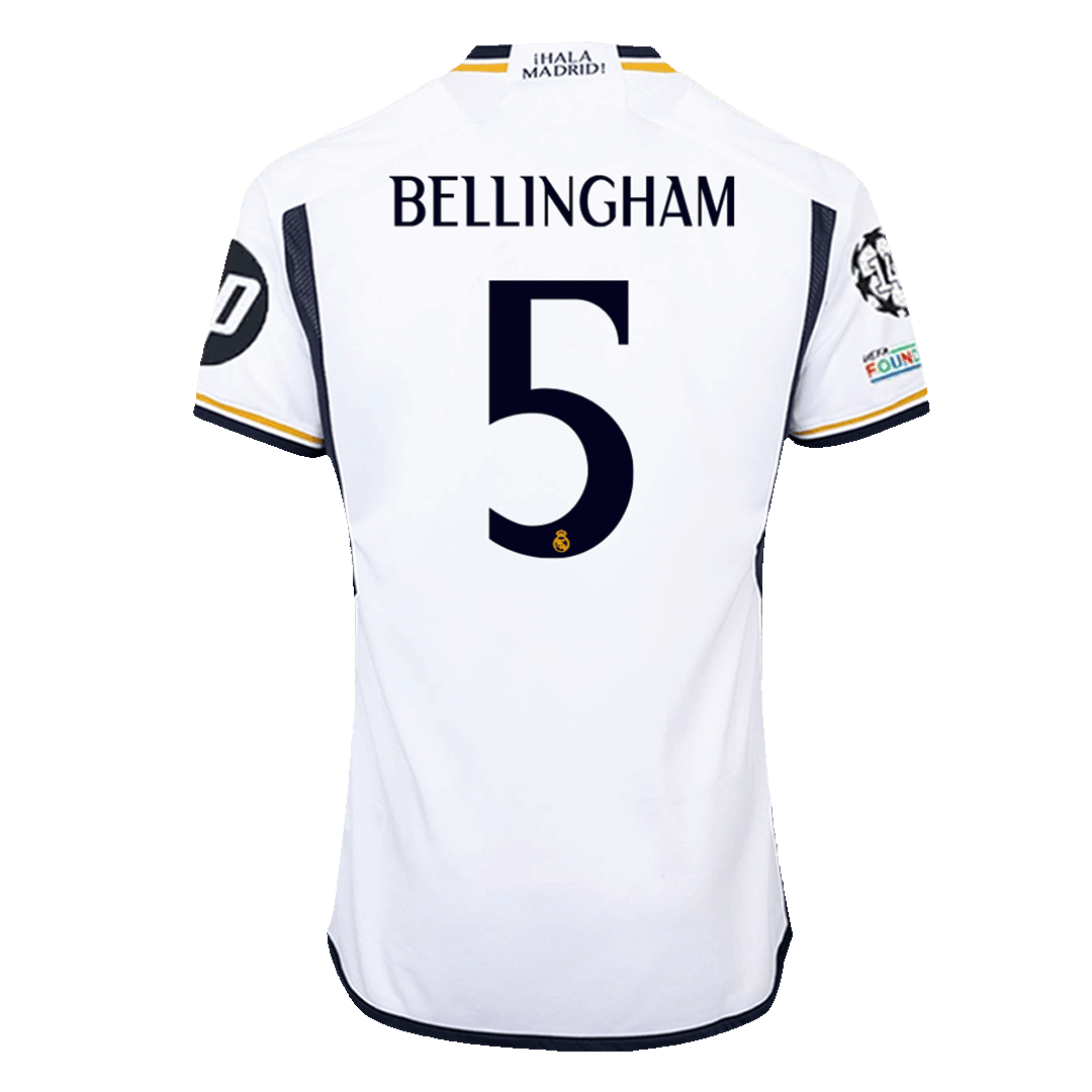 BELLINGHAM #5 Real Madrid Home Authentic Soccer Jersey 2023/24 - UCL FINAL