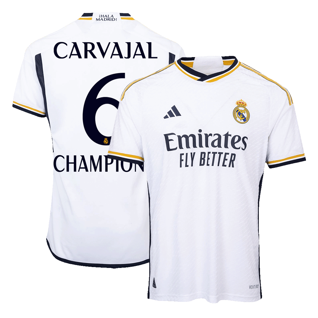 CARVAJAL #6 CHAMPIONS Real Madrid Home Authentic Soccer Jersey 2023/24