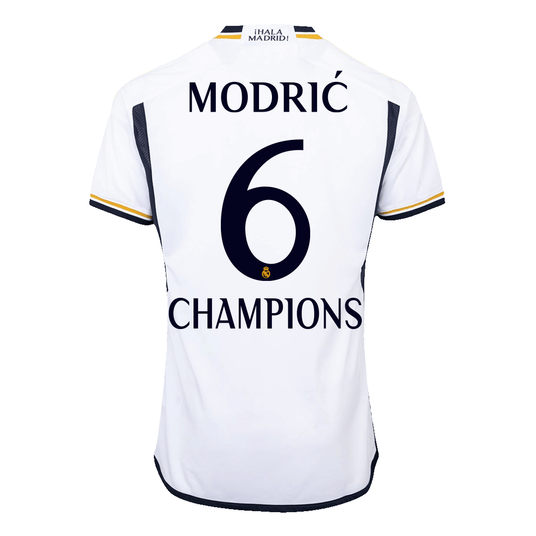 MODRIĆ #6 CHAMPIONS Real Madrid Home Authentic Soccer Jersey 2023/24