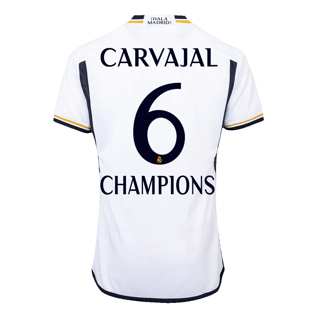 CARVAJAL #6 CHAMPIONS Real Madrid Home Authentic Soccer Jersey 2023/24