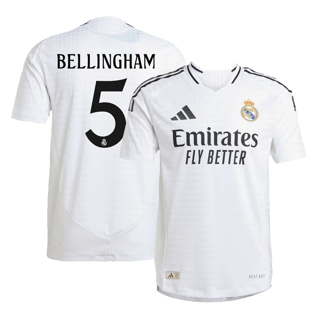 BELLINGHAM #5 Real Madrid Home Authentic Soccer Jersey 2024/25