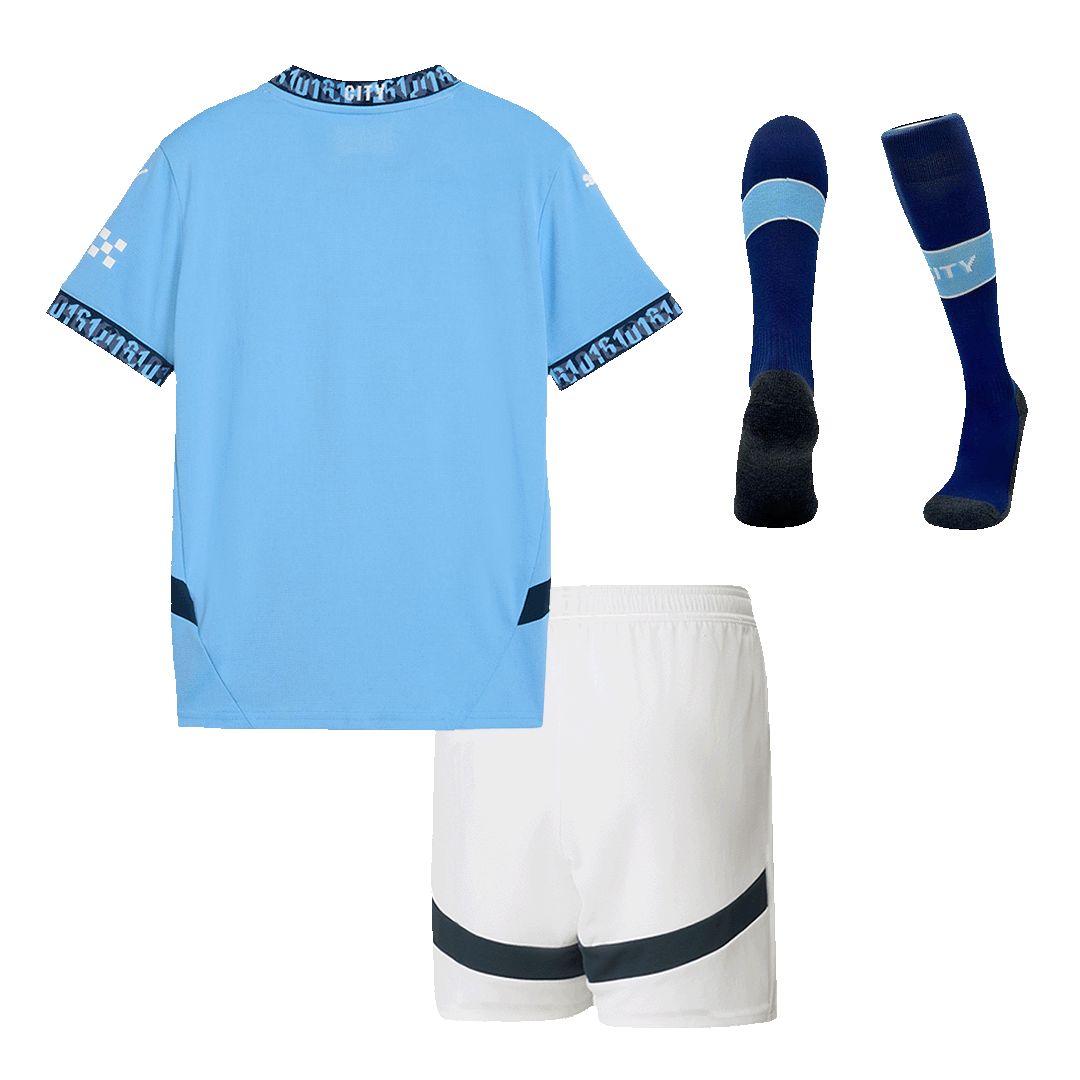 Manchester City Home Kids Soccer Jerseys Full Kit 2024/25