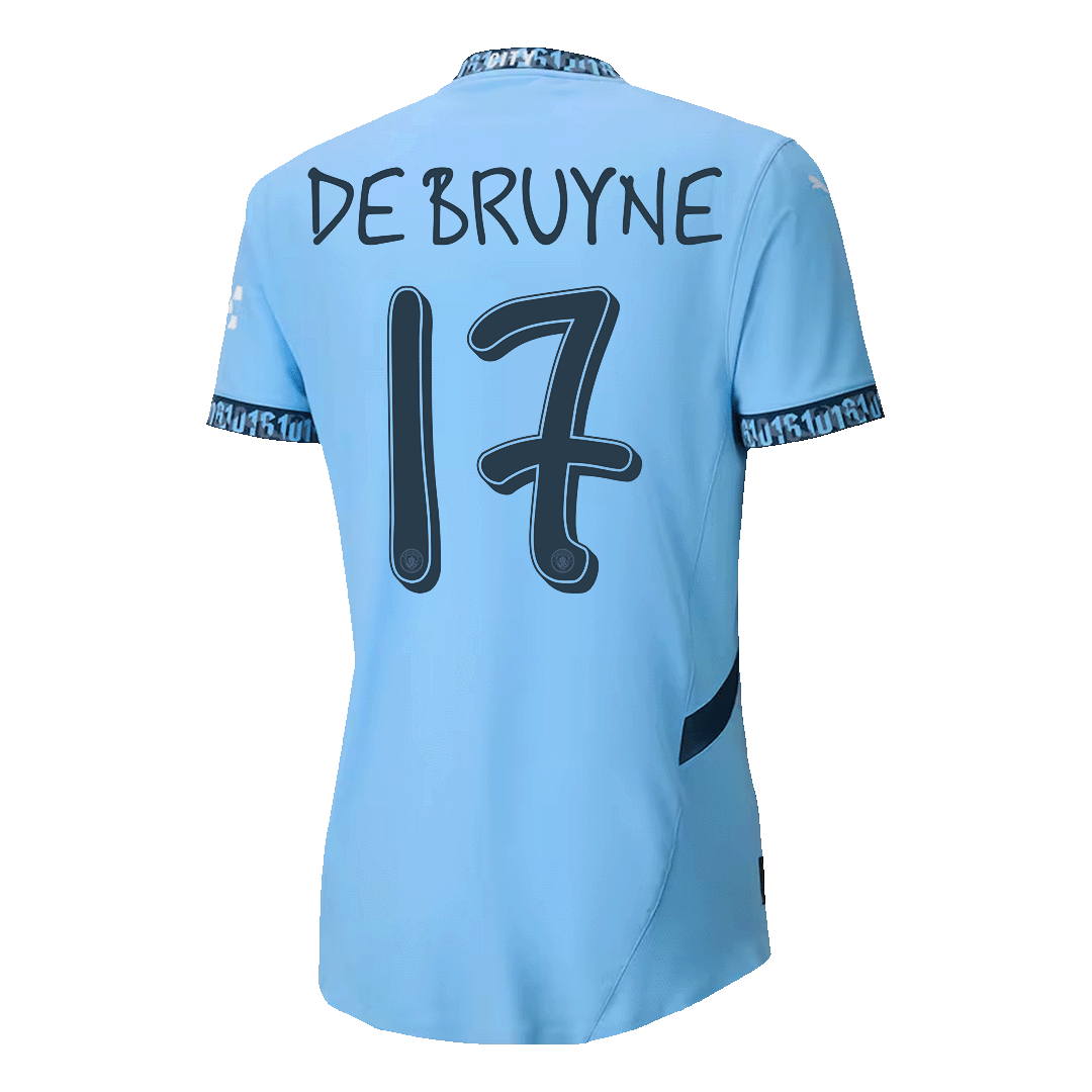 DE BRUYNE #17 Manchester City Home Authentic Soccer Jersey 2024/25 - UCL
