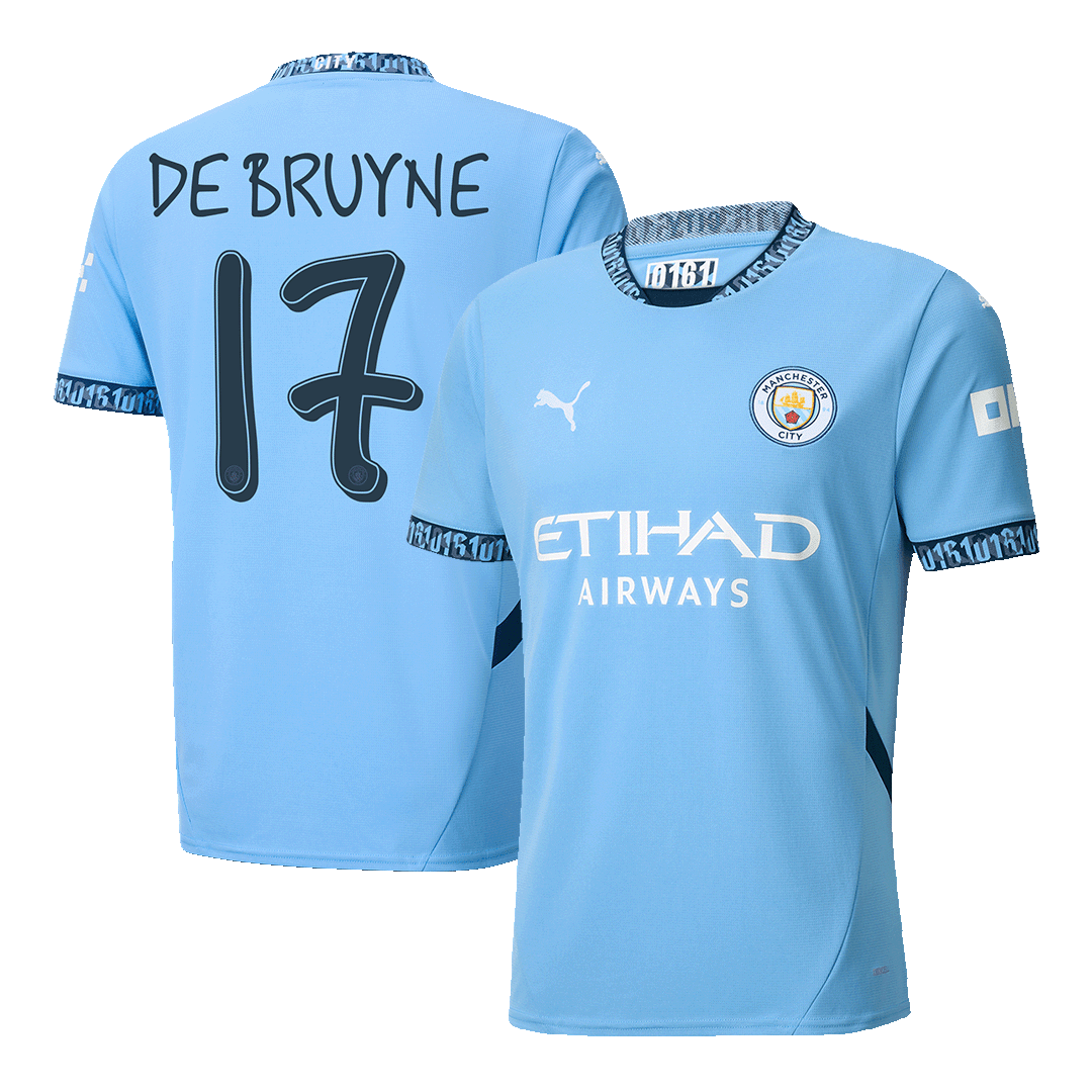DE BRUYNE #17 Manchester City Home Soccer Jersey 2024/25 - UCL