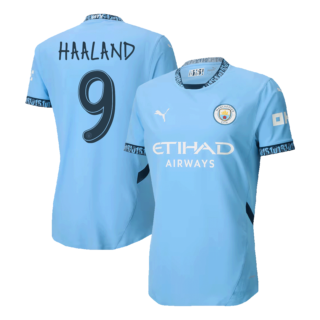 HAALAND #9 Manchester City Home Authentic Soccer Jersey 2024/25 - UCL