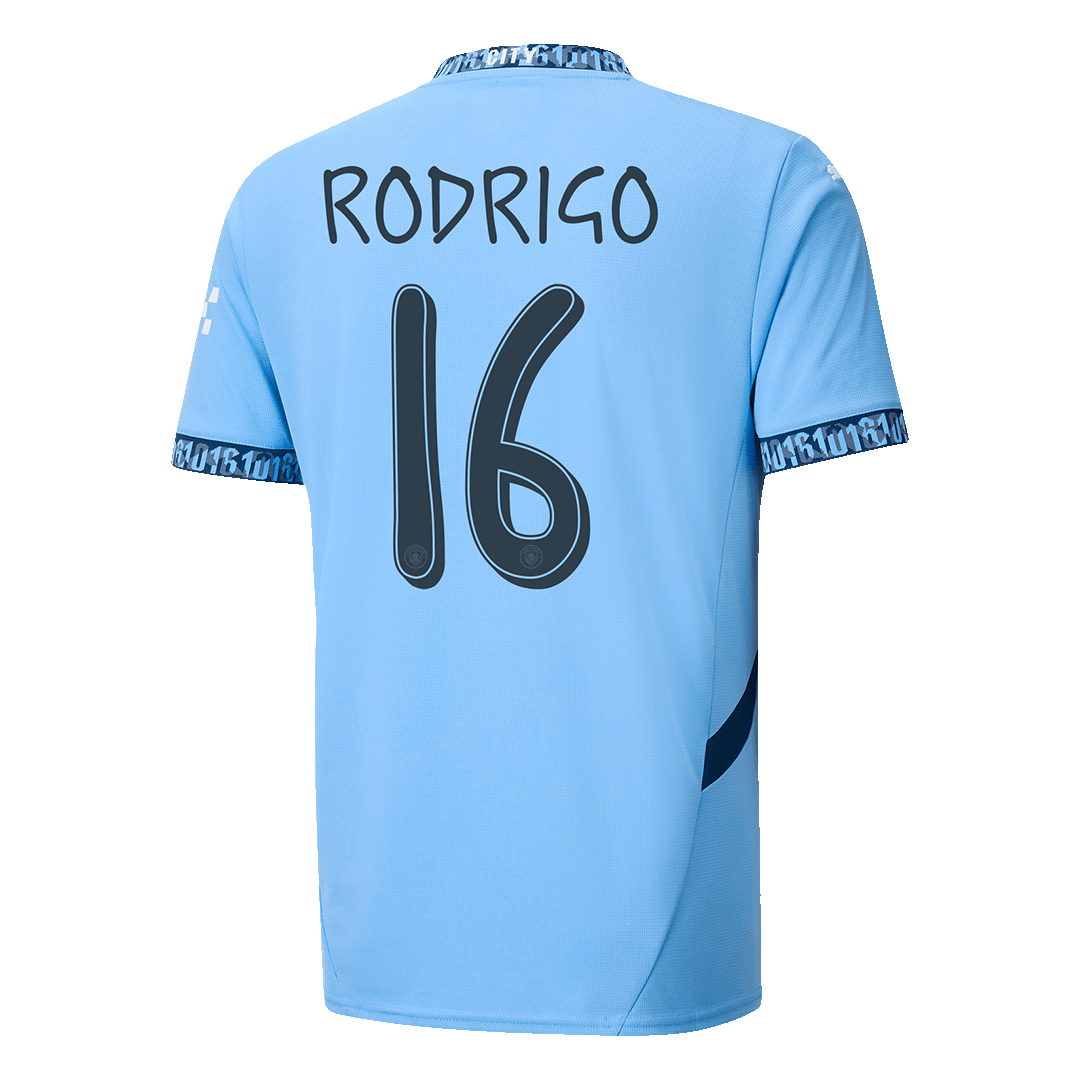 RODRIGO #16 Manchester City Home Soccer Jersey 2024/25 - UCL