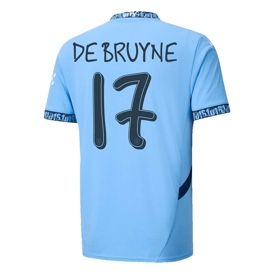 DE BRUYNE #17 Manchester City Home Soccer Jersey 2024/25 - UCL