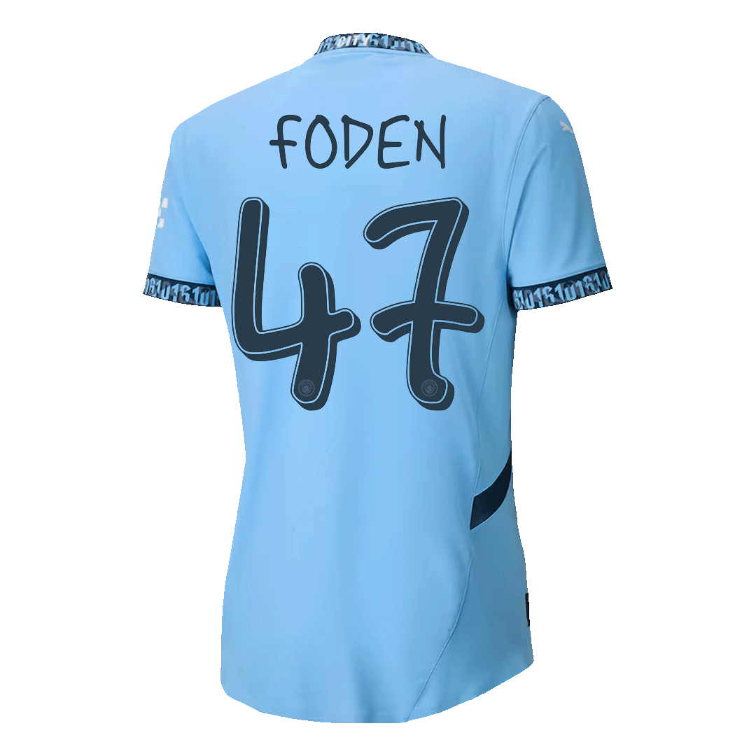 FODEN #47 Manchester City Home Authentic Soccer Jersey 2024/25 - UCL