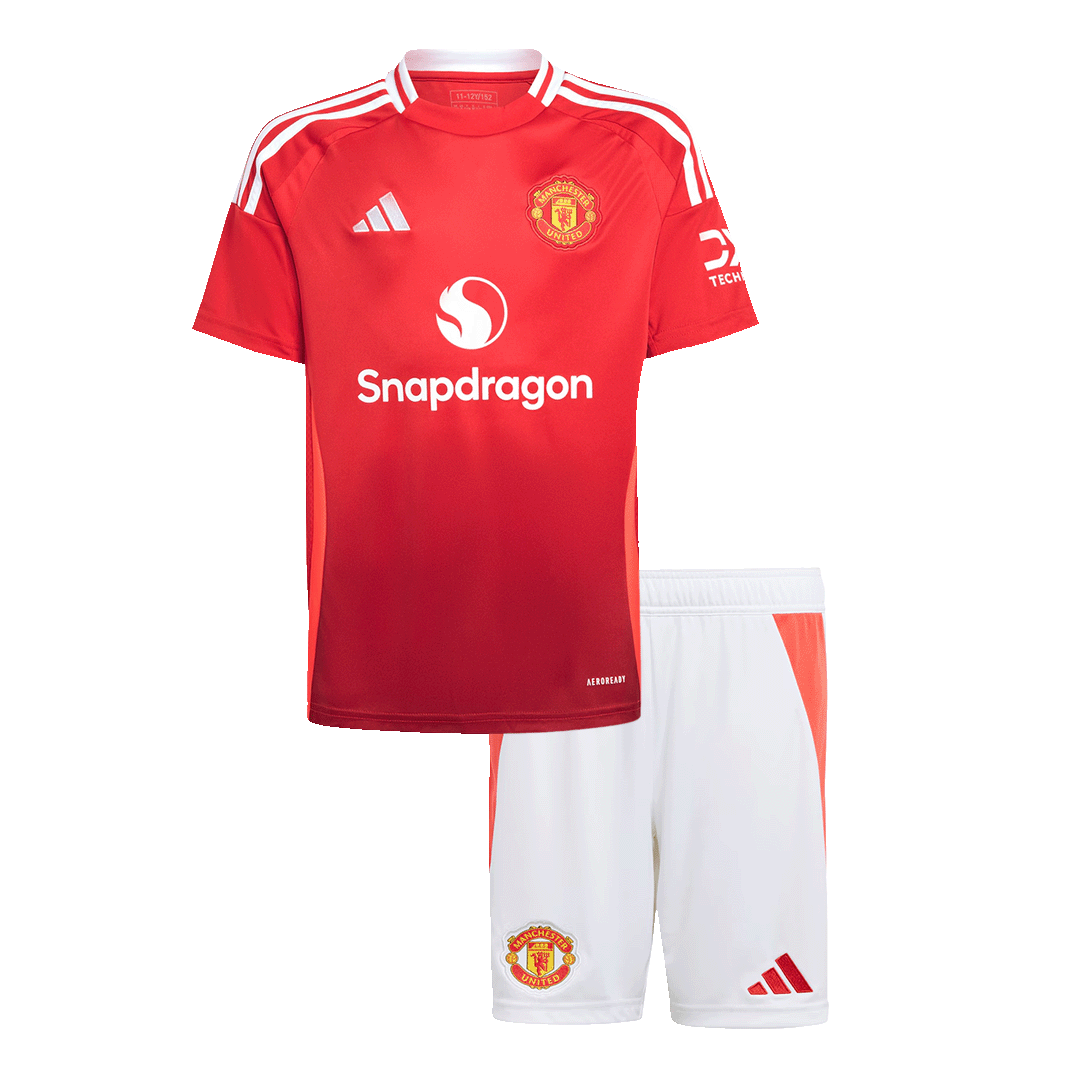 Manchester United Home Kids Soccer Jerseys Kit 2024/25
