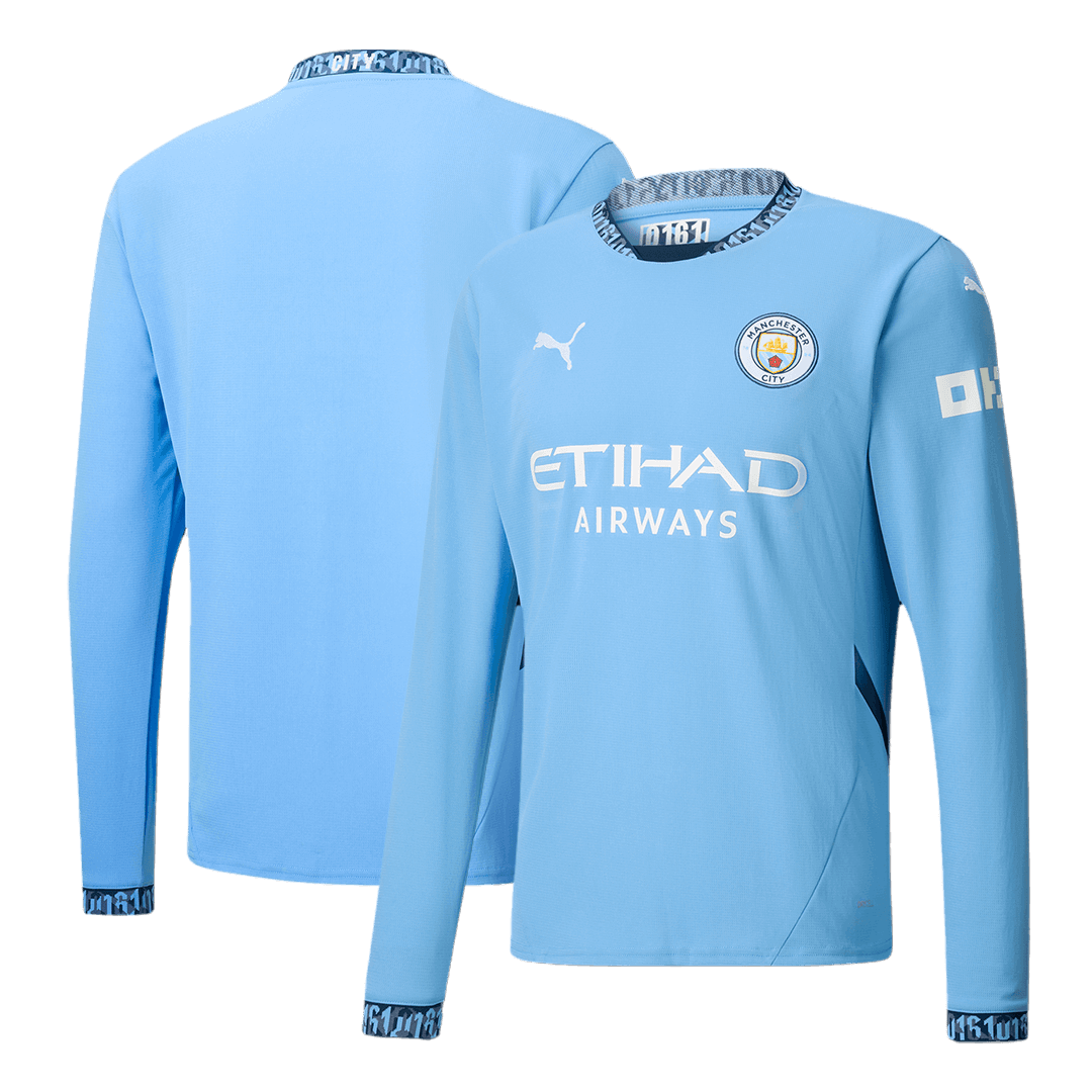 Manchester City Home Long Sleeve Soccer Jersey 2024/25
