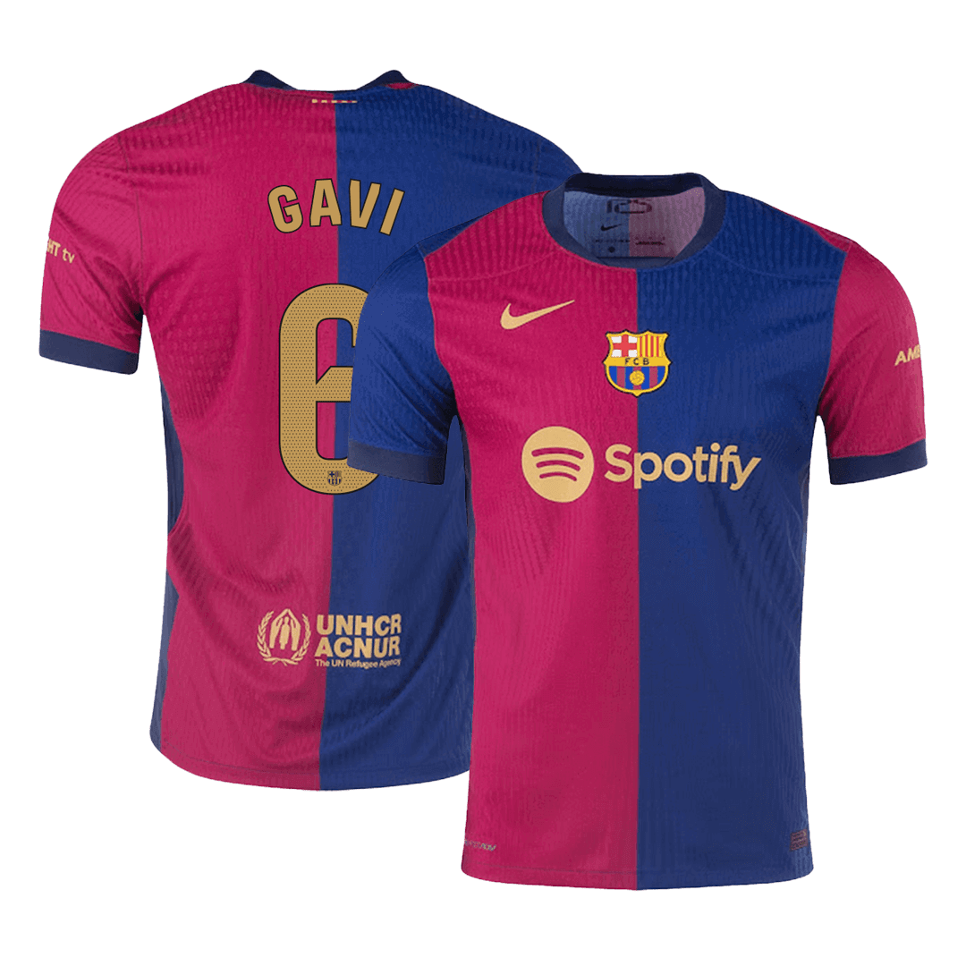 GAVI #6 Barcelona Home Authentic Soccer Jersey 2024/25