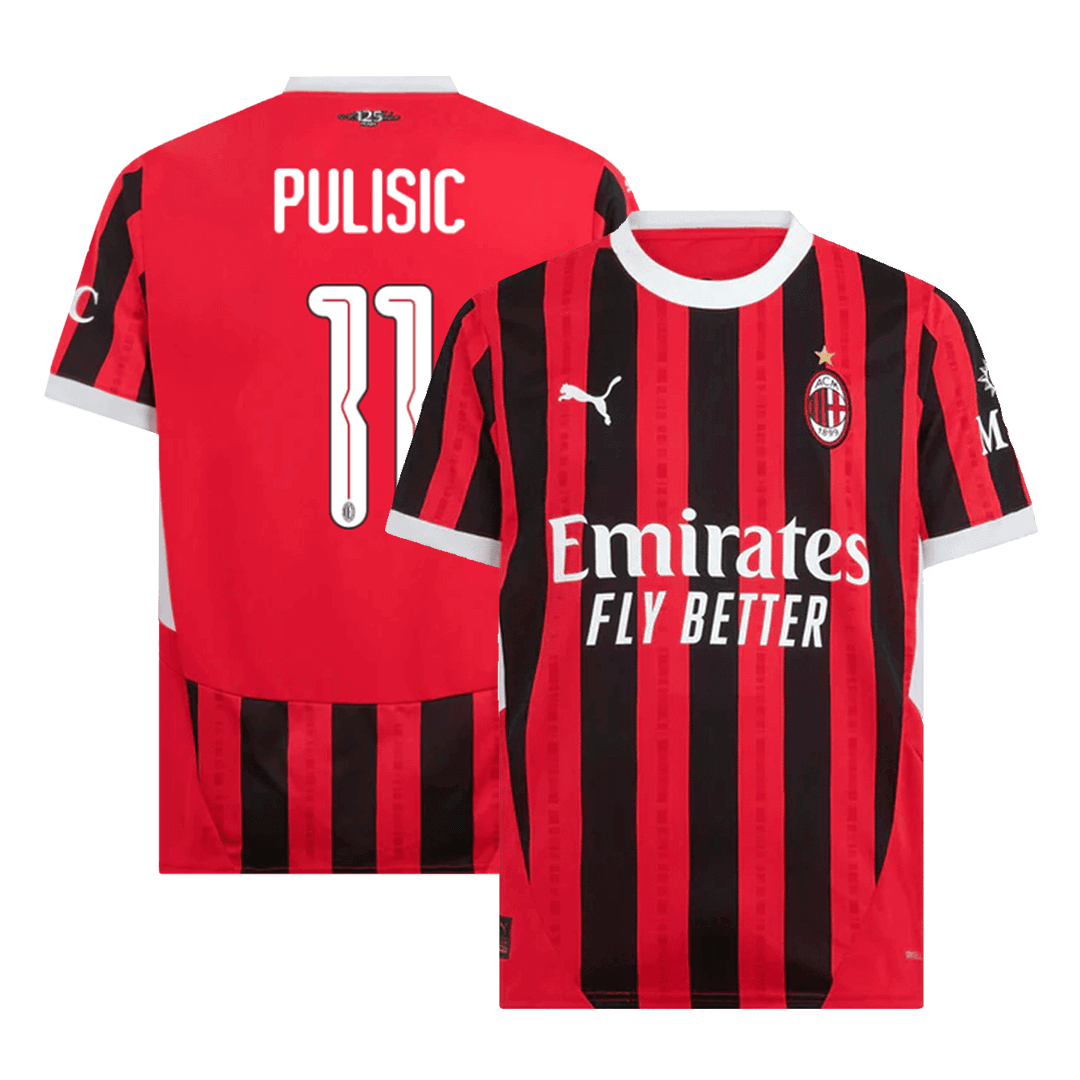 PULISIC #11 AC Milan Home Soccer Jersey 2024/25 - UCL