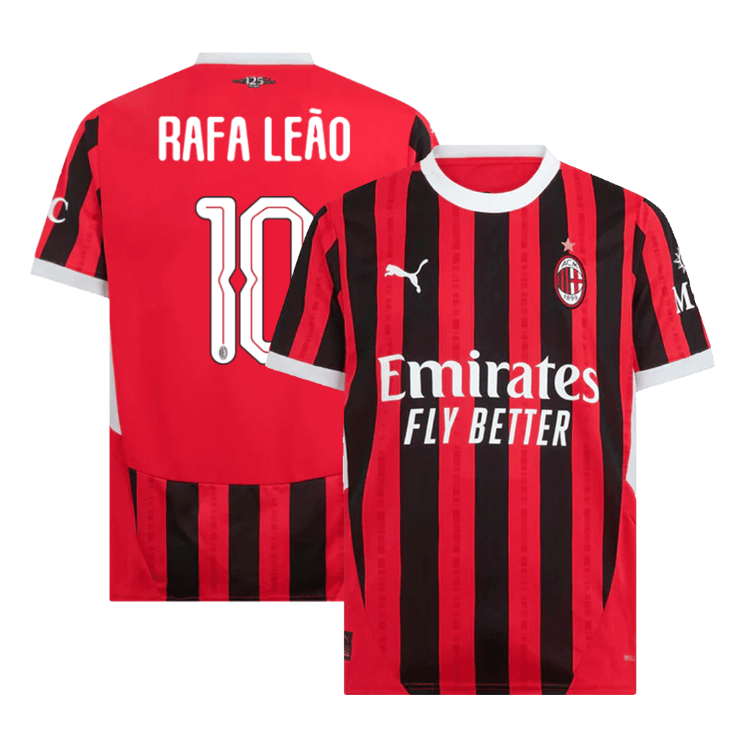 RAFA LEÃO #10 AC Milan Home Soccer Jersey 2024/25 - UCL