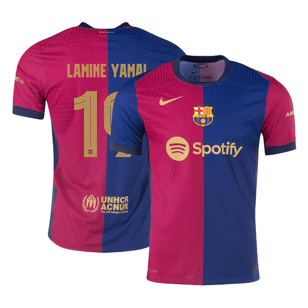 LAMINE YAMAL #19 Barcelona Home Authentic Soccer Jersey 2024/25 - UCL