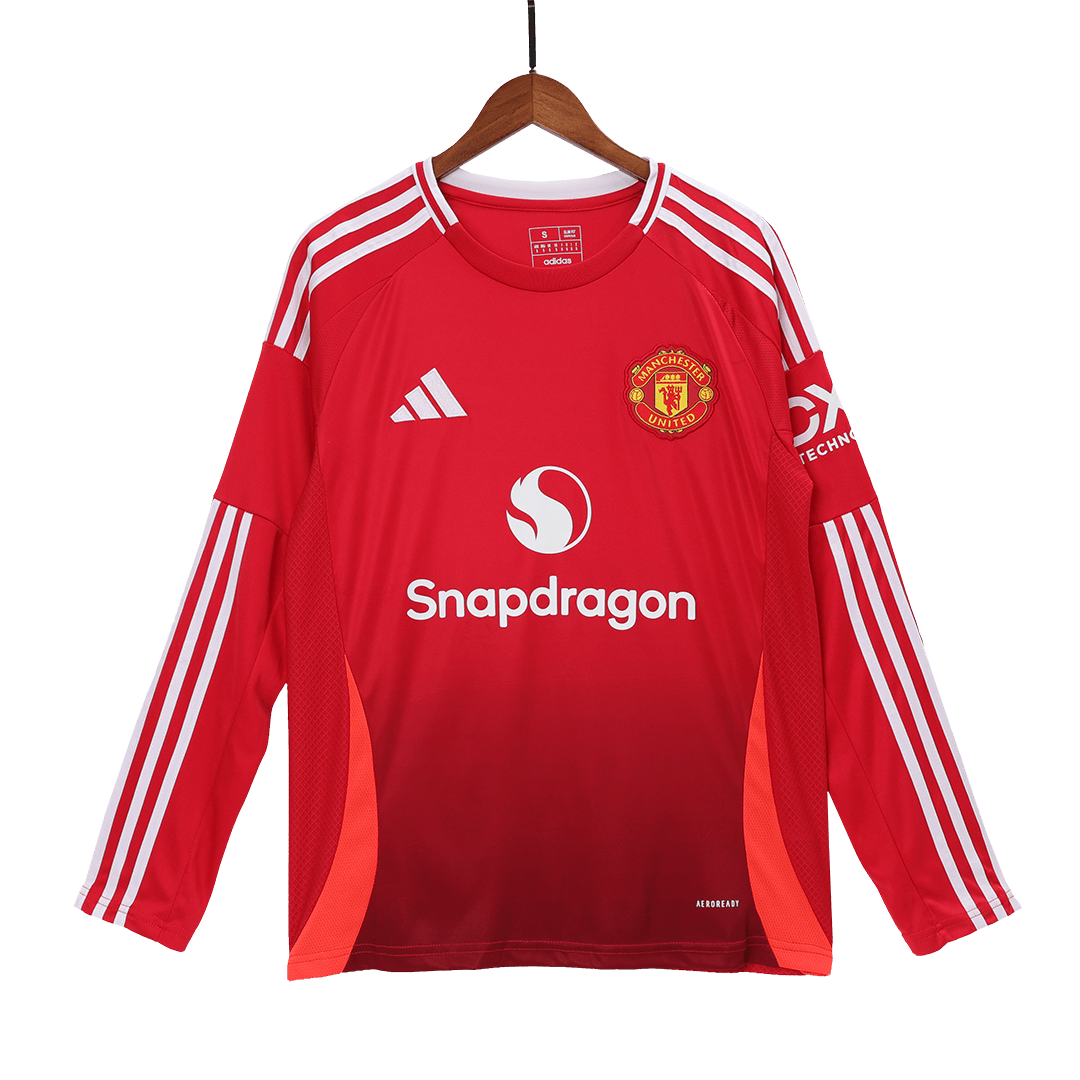 Manchester United Home Long Sleeve Soccer Jersey 2024/25
