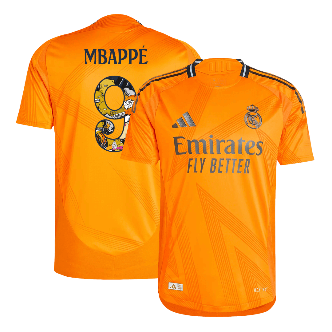 MBAPPÉ #9 Real Madrid Away Authentic Soccer Jersey 2024/25 - Bear Champ Font