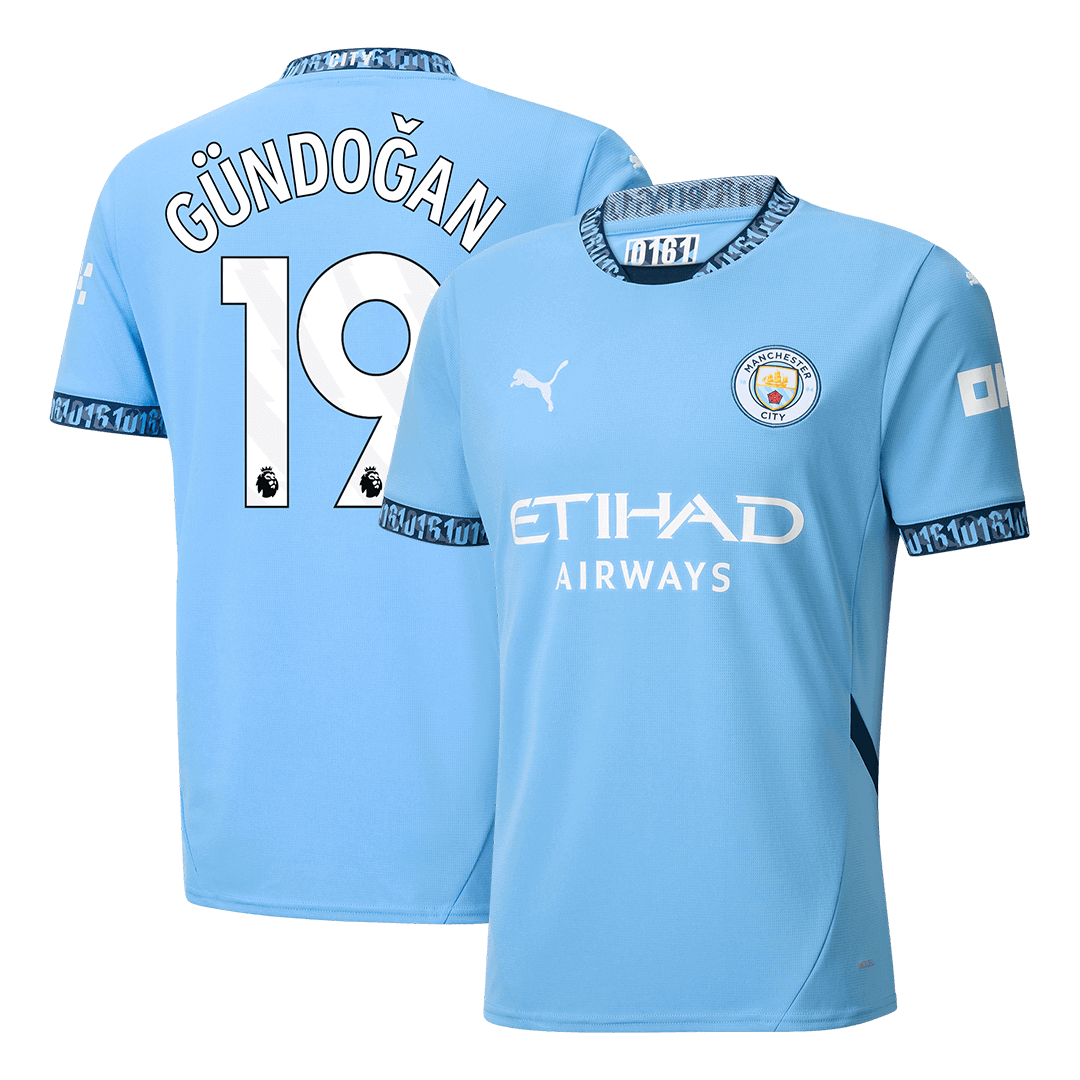 GÜNDOĞAN #19 Manchester City Home Soccer Jersey 2024/25