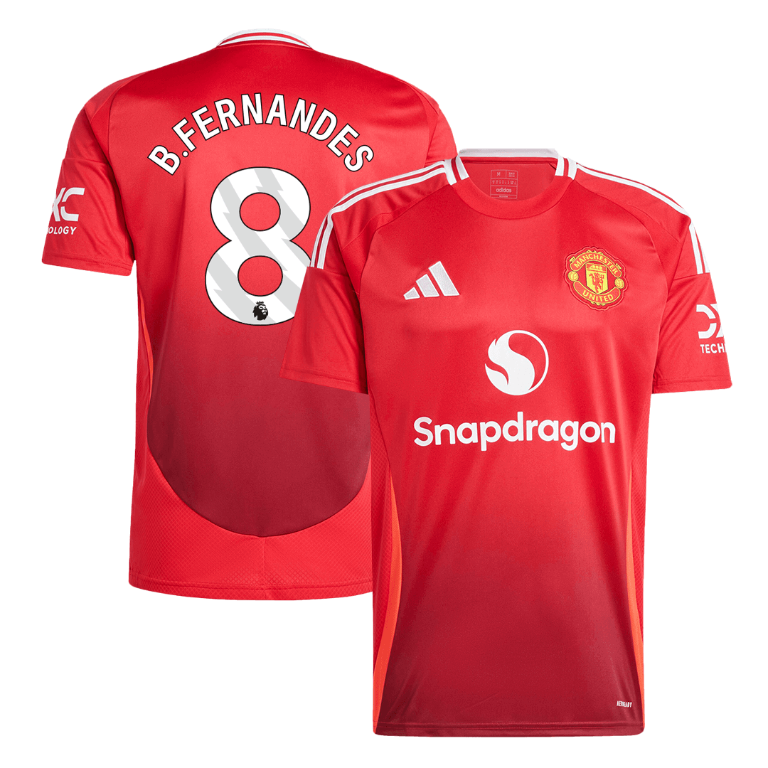 B.FERNANDES #8 Manchester United Home Soccer Jersey 2024/25