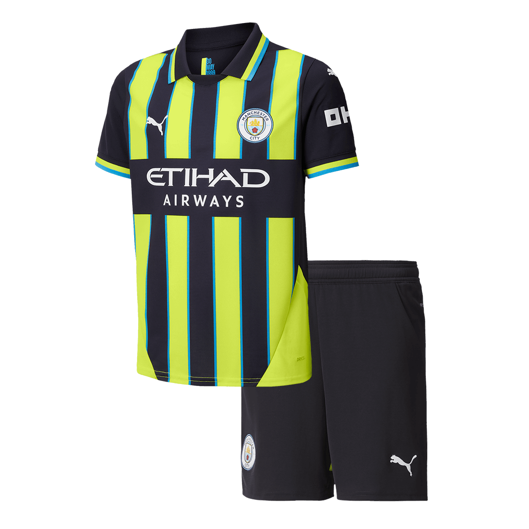 Manchester City Away Kids Soccer Jerseys Kit 2024/25