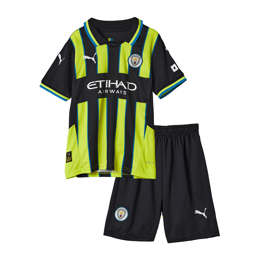 Manchester City Away Kids Soccer Jerseys Kit 2024/25