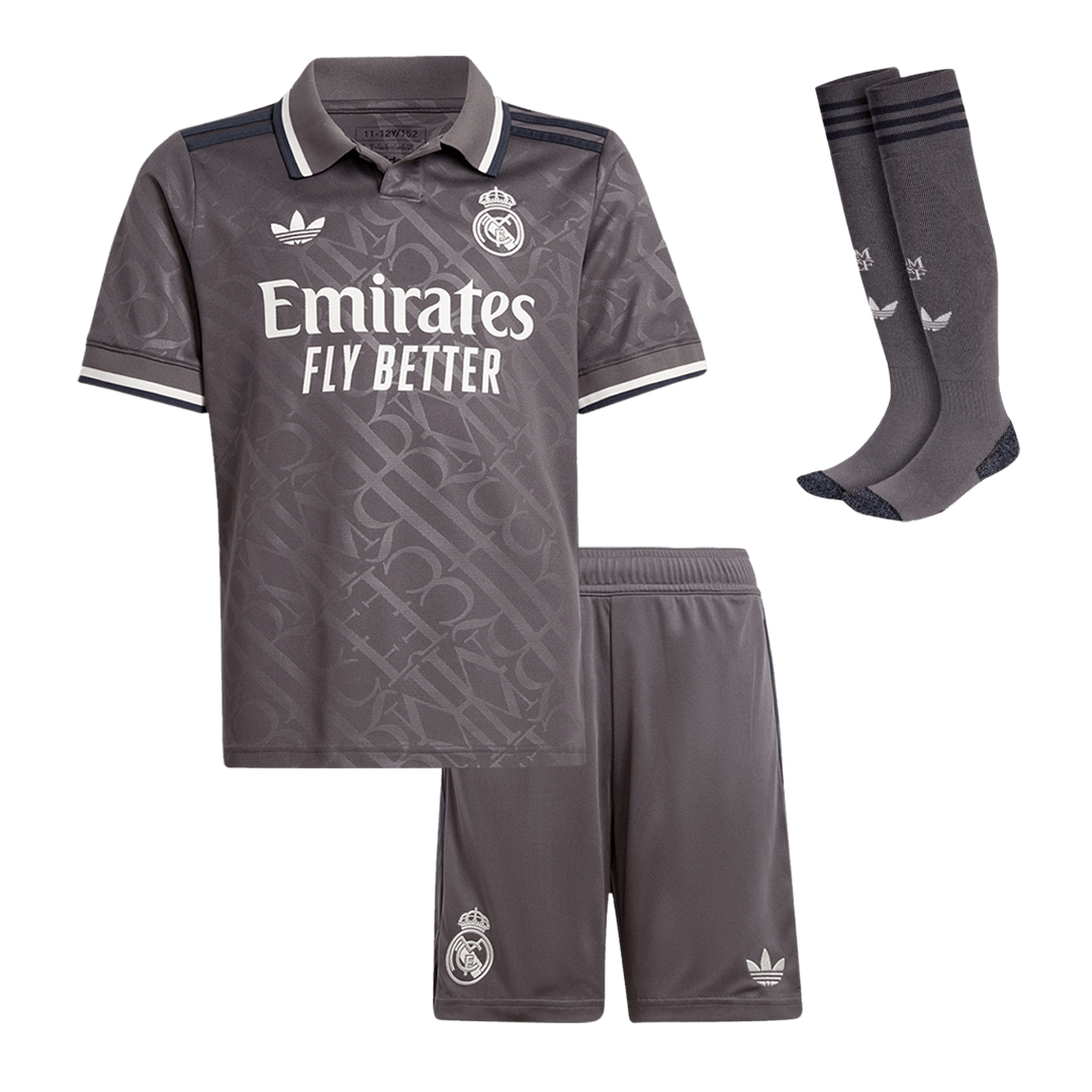 Real Madrid Third Away Kids Soccer Jerseys Full Kit 2024/25