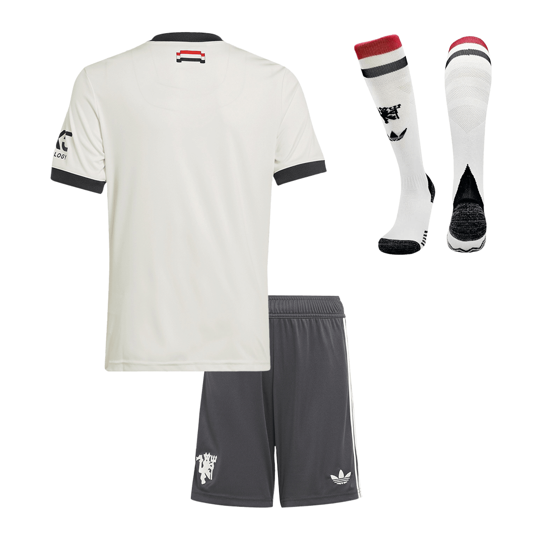 Manchester United Third Away Kids Soccer Jerseys Full Kit 2024/25