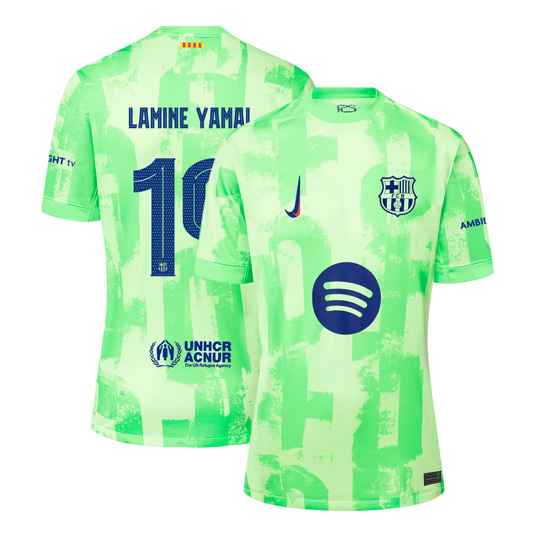 LAMINE YAMAL #19 Barcelona Third Away Soccer Jersey 2024/25 - UCL（Spotify Logo Without Text）