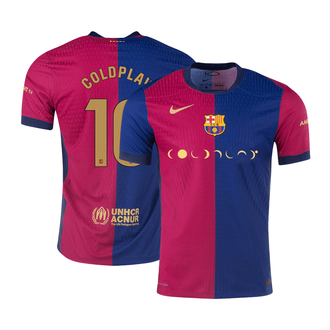 COLDPLAY #10 Barcelona Home Authentic Soccer Jersey 2024/25