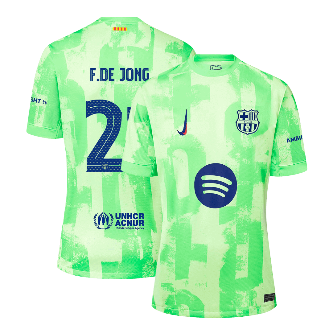 F.DE JONG #21 Barcelona Third Away Soccer Jersey 2024/25 - UCL（Spotify Logo Without Text）