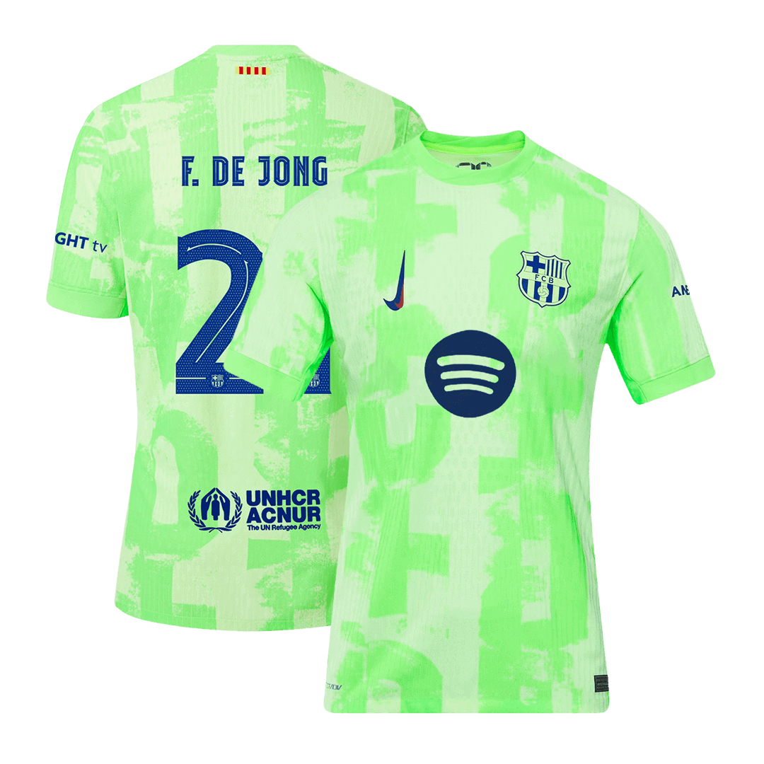 F.DE JONG #21 Barcelona Third Away  Authentic Soccer Jersey 2024/25- UCL（Spotify Logo Without Text）
