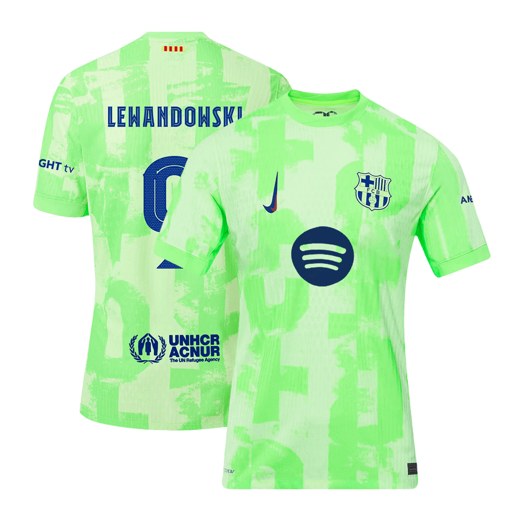 LEWANDOWSKI #9 Barcelona Third Away Authentic Soccer Jersey 2024/25- UCL（Spotify Logo Without Text）