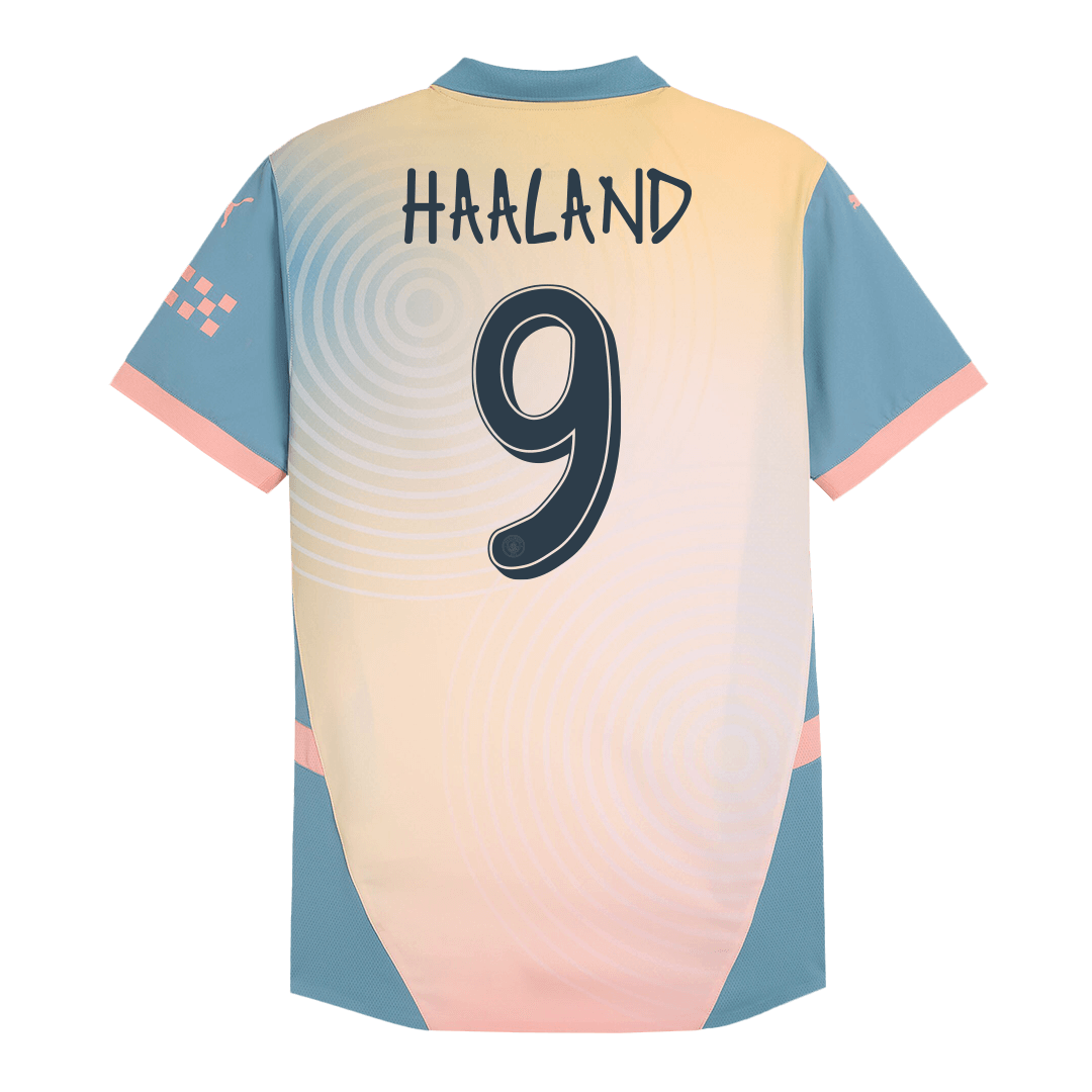 HAALAND #9 Manchester City Fourth Away Authentic Soccer Jersey 2024/25- Definitely City (UCL)