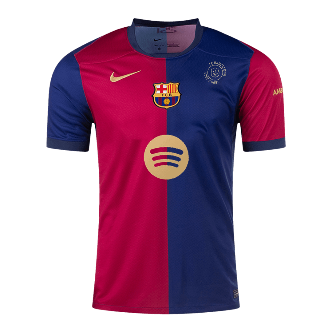 Barcelona Home Soccer Jersey 2024/25 - 125th Anniversary (Spotify Logo Without Text)