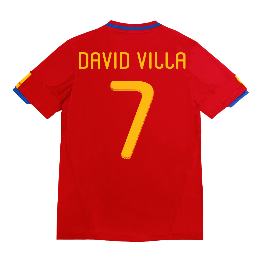 Vintage Soccer Jersey DAVID VILLA #7 Spain Home 2010