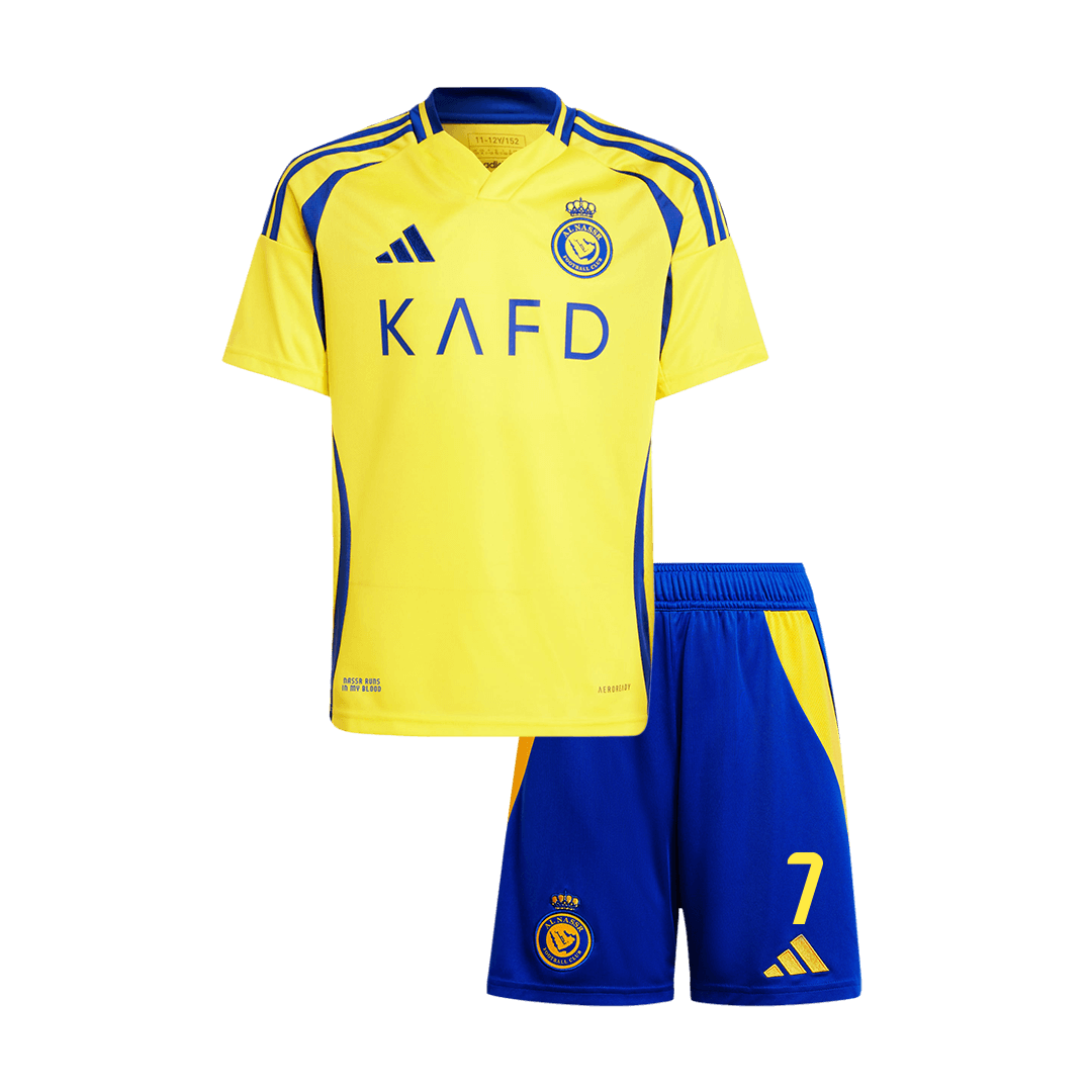 RONALDO #7 Al Nassr Home Kids Soccer Jerseys Kit 2024/25