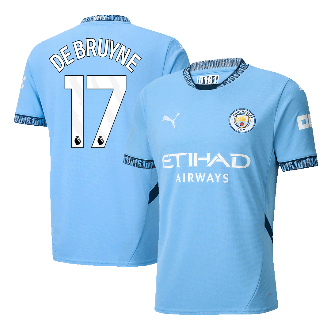 DE BRUYNE #17 Manchester City Home Soccer Jersey 2024/25 - UCL