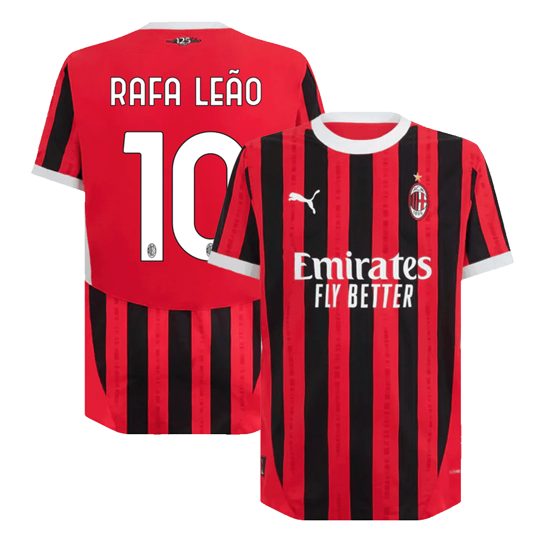 RAFA LEÃO #10 AC Milan Home Authentic Soccer Jersey 2024/25
