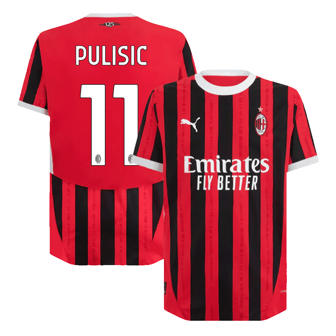 PULISIC #11 AC Milan Home Authentic Soccer Jersey 2024/25 - UCL