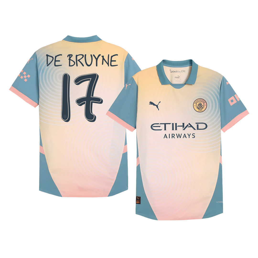 DE BRUYNE #17 Manchester City Fourth Away Authentic Soccer Jersey 2024/25 - Definitely City