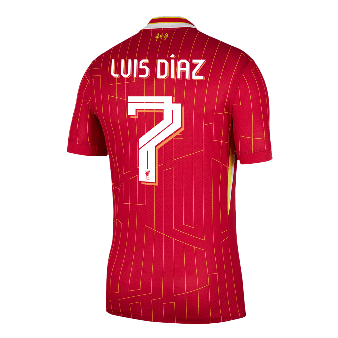 LUIS DÍAZ #7 Liverpool Home Soccer Jersey 2024/25 - UCL